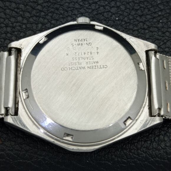 Vintage 1981 Citizen Automatic Mens Silver Watch W/daydate & Blue accents - Picture 8 of 10